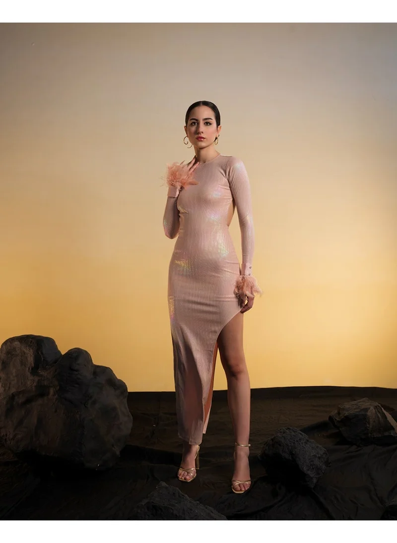 أوهسوفلي فستان ماكسي نسائي بفتحة جانبية - فستان أنيق بطول كامل للسيدات، مثالي للحفلات، العطلات، ليالي المواعدة، المناسبات المسائية، حفلات الزفاف، إطلالات الشاطئ والموضة اليومية